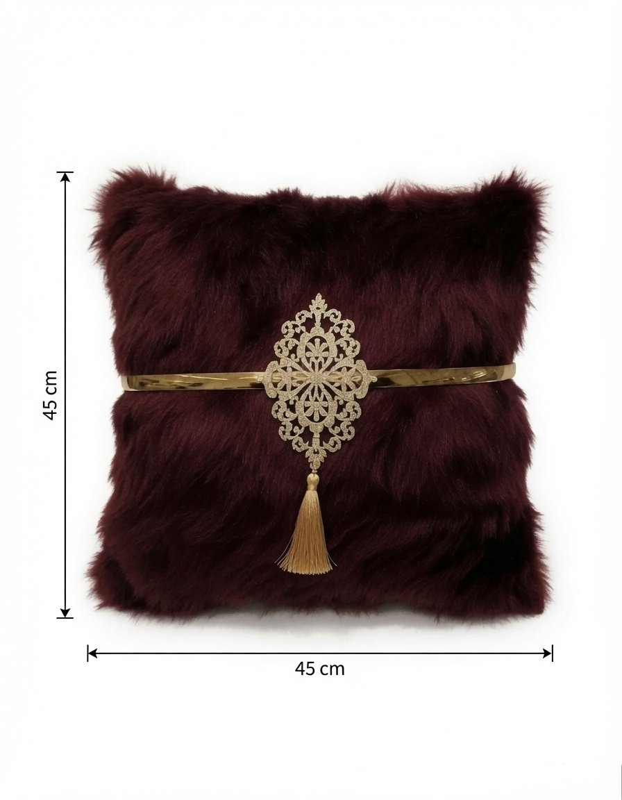 Royal Fur Tassel Cushion - Image 2