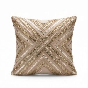 Champagne Chevron Luxe Cushion