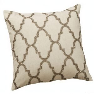 Ivory Trellis Luxe Cushion