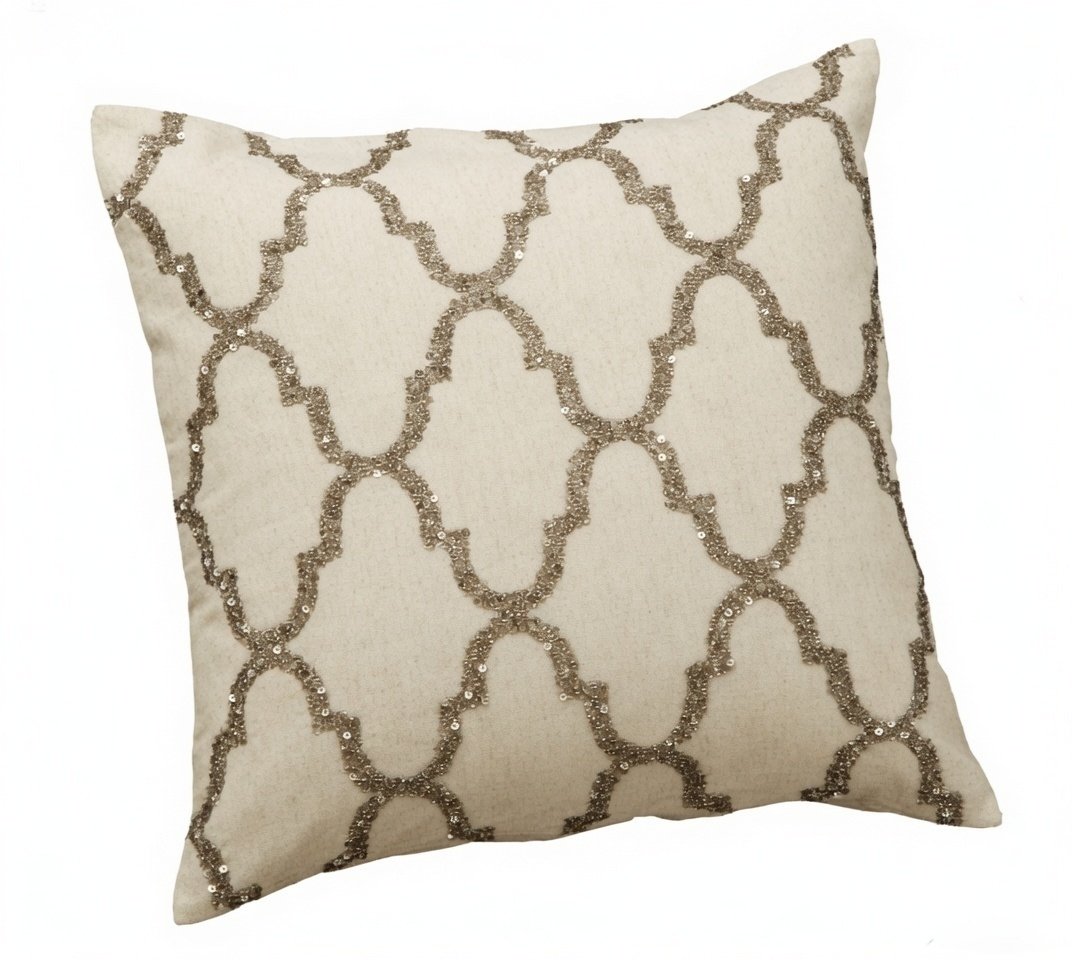 Champagne Trellis Luxe Cushion