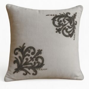 Ivory Noir Embroidered Cushion