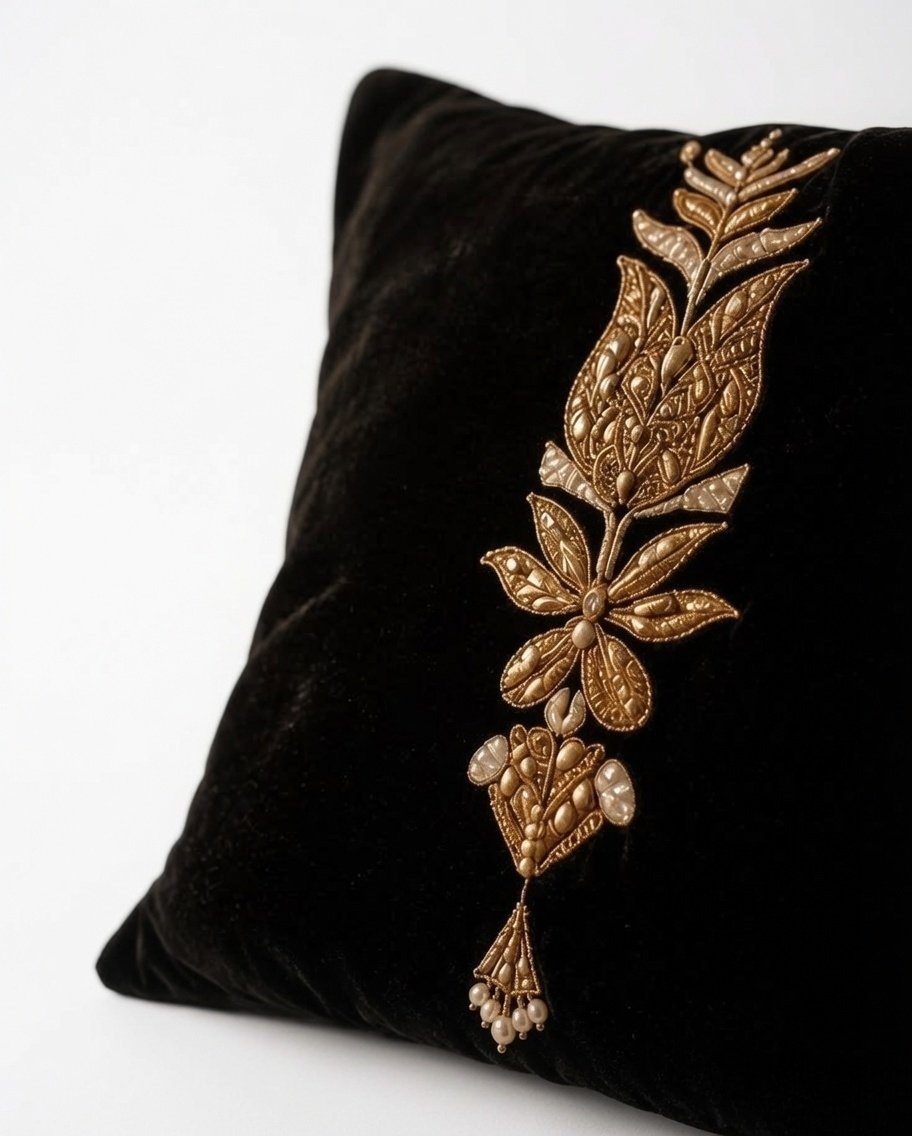 Royal Noir Velvet Cushion