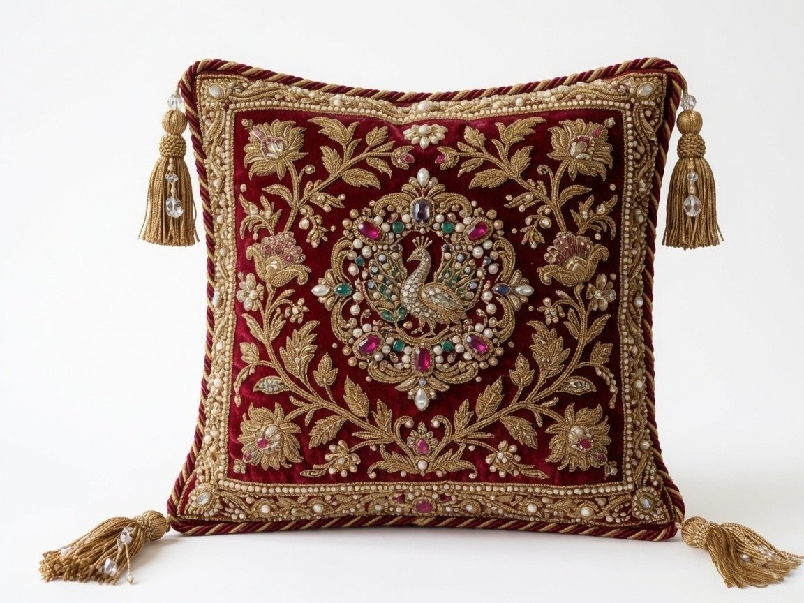 Heritage Jewel Embroidered Cushion