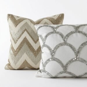 Silver Scallop Luxe Cushion