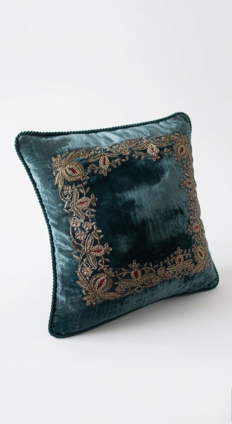 Emerald Heritage Velvet Cushion