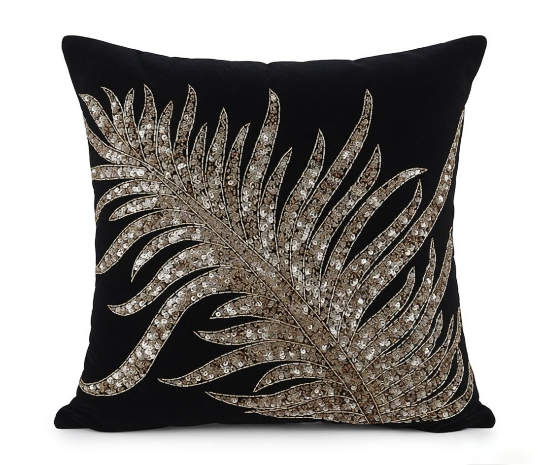 Silver Palm Luxe Cushion