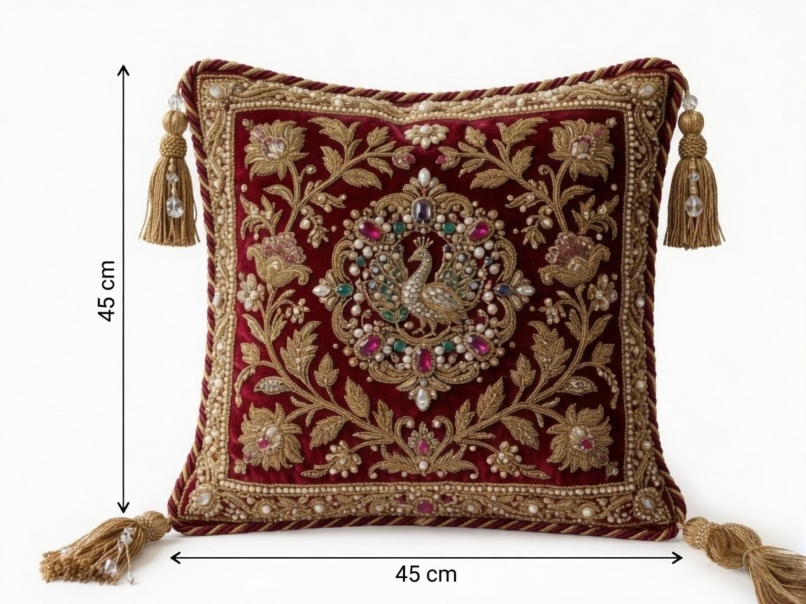 Heritage Jewel Embroidered Cushion - Image 2