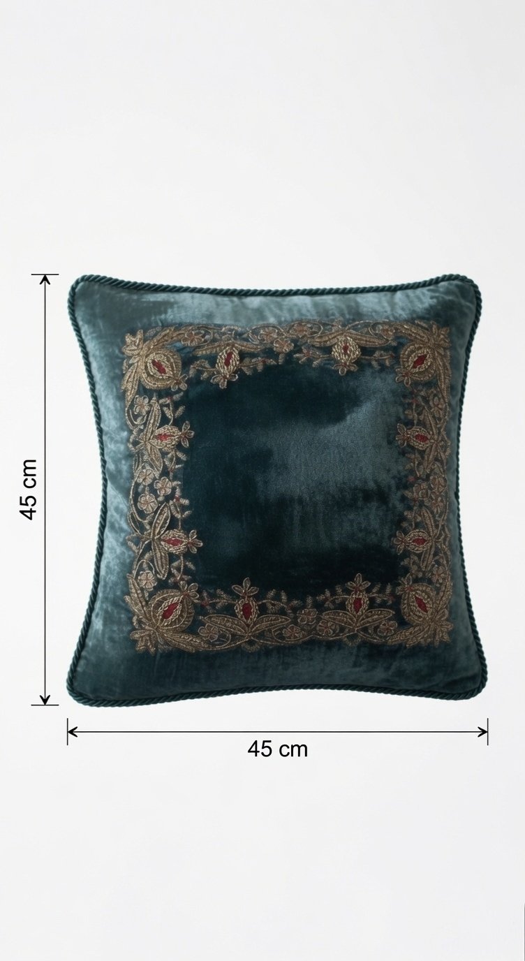 Emerald Heritage Velvet Cushion - Image 2