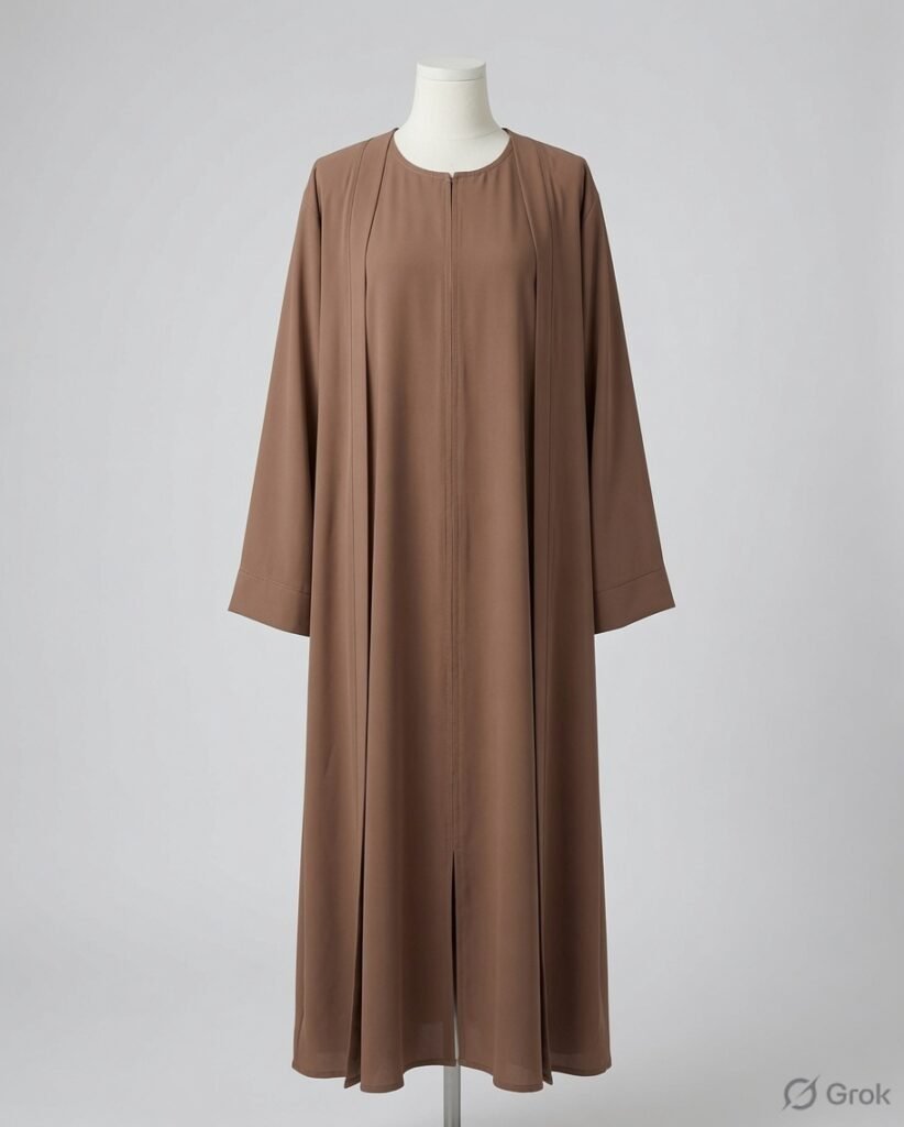 Classic Mocha Brown Minimalist Abaya